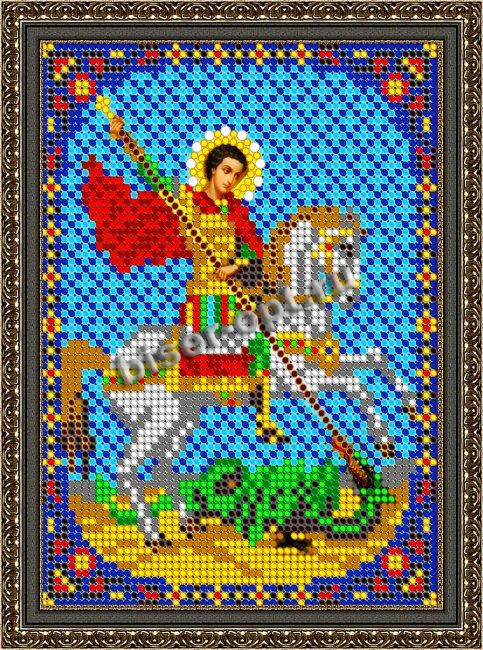 «Светлица» набор для вышивания бисером 8445М «Св. Георгий Победоносец» бисер Чехия 12*16см (1шт) цвет:8445М