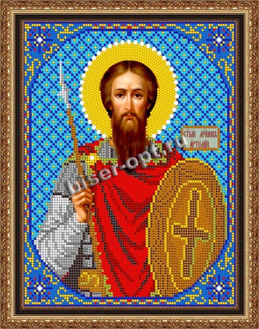 «Светлица» набор для вышивания бисером 8783 «Св. Артемий» бисер Чехия 19*24см (1шт) цвет:8783