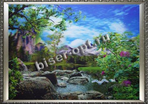 Картина 5D «Горный пейзаж» 38*28см (1шт) цвет:14168