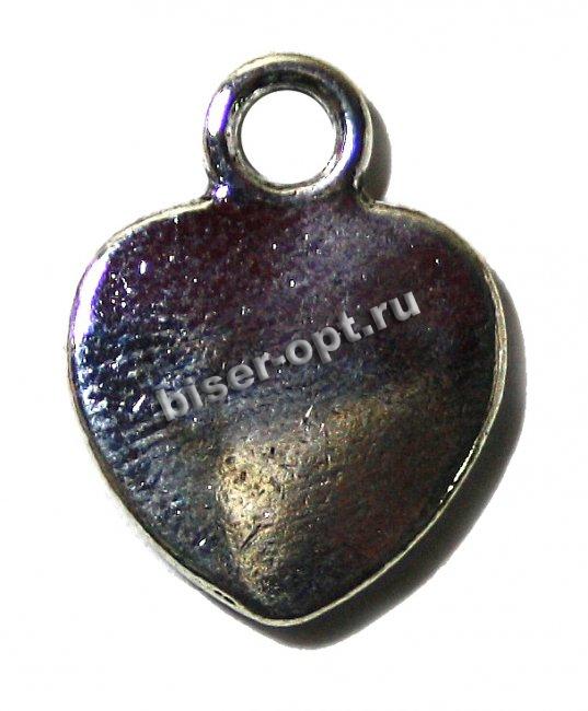 Подвеска металл FS14609 "Сердце" 14*20мм (5шт) цвет:серебро