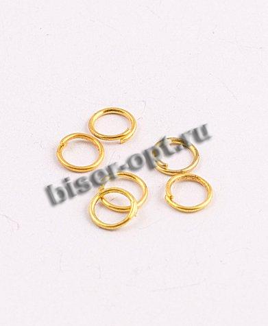 Колечко для бус S13 одинарное d 5мм (100шт) цвет:золото