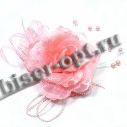 Бутоньерка № HF 9034 12*8см (12шт) цвет:513-розовый