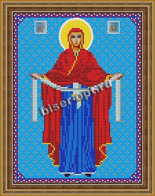 «Светлица» рисунок на ткани для вышивания бисером 354 «Прсв. Бца Покрова» 19*24см (1шт) цвет:354