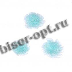 Цветок пришивной №22 из органзы 2см (200шт) цвет:543-св.бирюзовый
