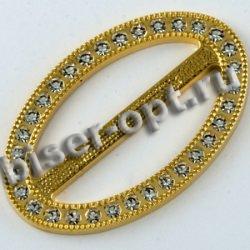 Пряжка пластик со стразами 51309 39*23мм (1шт) цвет:081-Gold