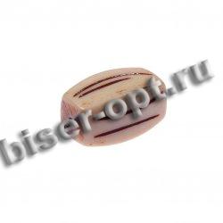 Бусина пластик FS6165 16*25мм отверстие d 2мм (50шт) цвет:бежевый