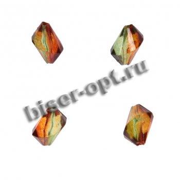 Бусины пластик SA047 "Ромб" 13*11мм (20шт) цвет:L01-розовый/желтый
