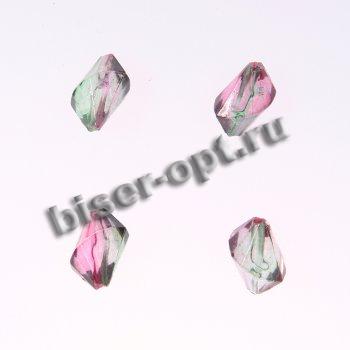 Бусины пластик SA047 "Ромб" 13*11мм (20шт) цвет:L01-розовый/желтый