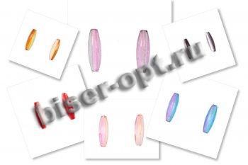 Бусины пластик SA057 "Рис" 19*6мм (20шт) цвет:L01-розовый/желтый