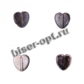 Бусины пластик SA051 "Сердечко" 9*9мм (500гр) цвет:L01-розовый/желтый
