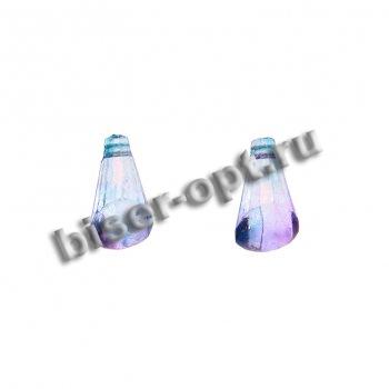 Бусины пластик SA069 "Конус" 19*9мм (10шт) цвет:L01-розовый/желтый