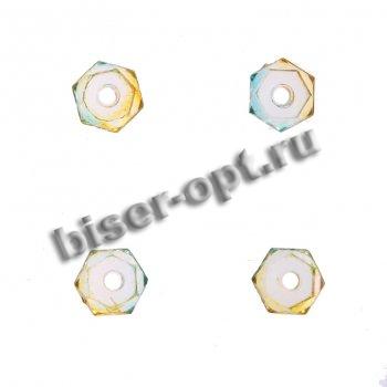 Бусины пластик SA004 "Болтик" 8*7мм (500гр) цвет:L01-розовый/желтый