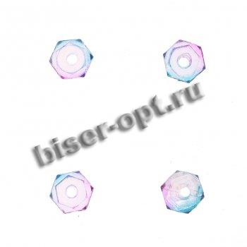 Бусины пластик SA004 "Болтик" 8*7мм (500гр) цвет:L01-розовый/желтый