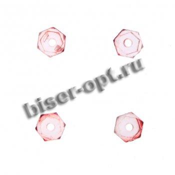 Бусины пластик SA004 "Болтик" 8*7мм (500гр) цвет:L01-розовый/желтый