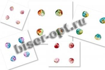 Бусины пластик SA031 "Россыпь" 8*8мм (500гр) цвет:L01-розовый/желтый