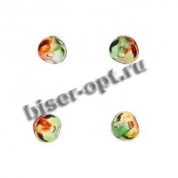 Бусины пластик SA031 "Россыпь" 8*8мм (500гр) цвет:L01-розовый/желтый