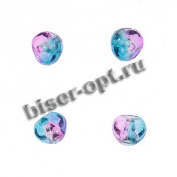 Бусины пластик SA031 "Россыпь" 8*8мм (500гр) цвет:L01-розовый/желтый