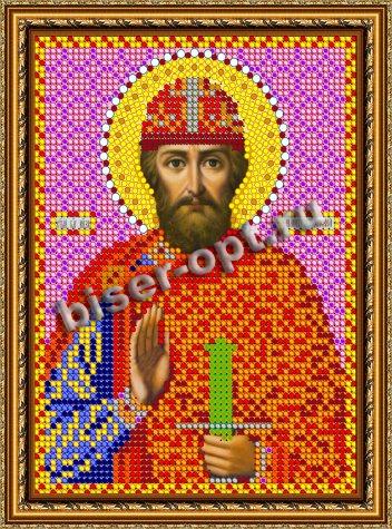«Светлица» рисунок на ткани для вышивания бисером 766М «Св. Дмитрий Донской» 12*16см (1шт) цвет:766М