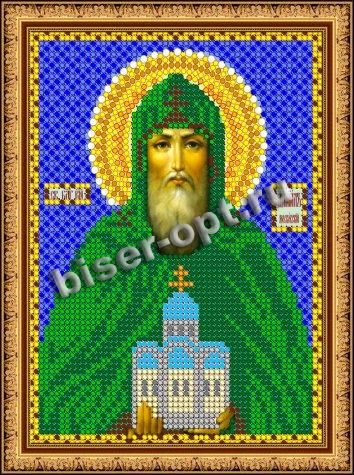 «Светлица» рисунок на ткани для вышивания бисером 765М «Св. Даниил Московский» 12*16см (1шт) цвет:765М