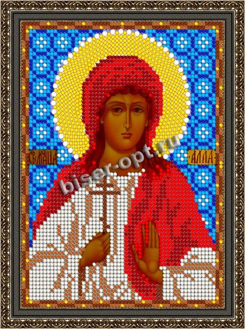 «Светлица» рисунок на ткани для вышивания бисером 732М «Св.Мца Алла» 12*16см (1шт) цвет:732М