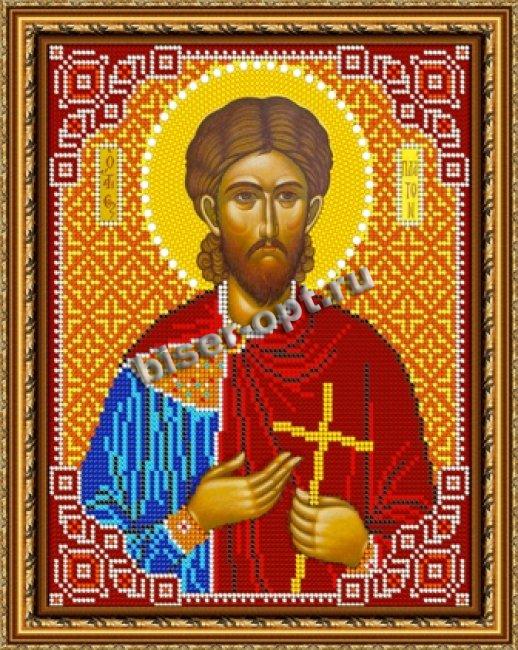 «Светлица» рисунок на ткани для вышивания бисером 860 «Св. Платон Анкирский» 19*24см (1шт) цвет:860